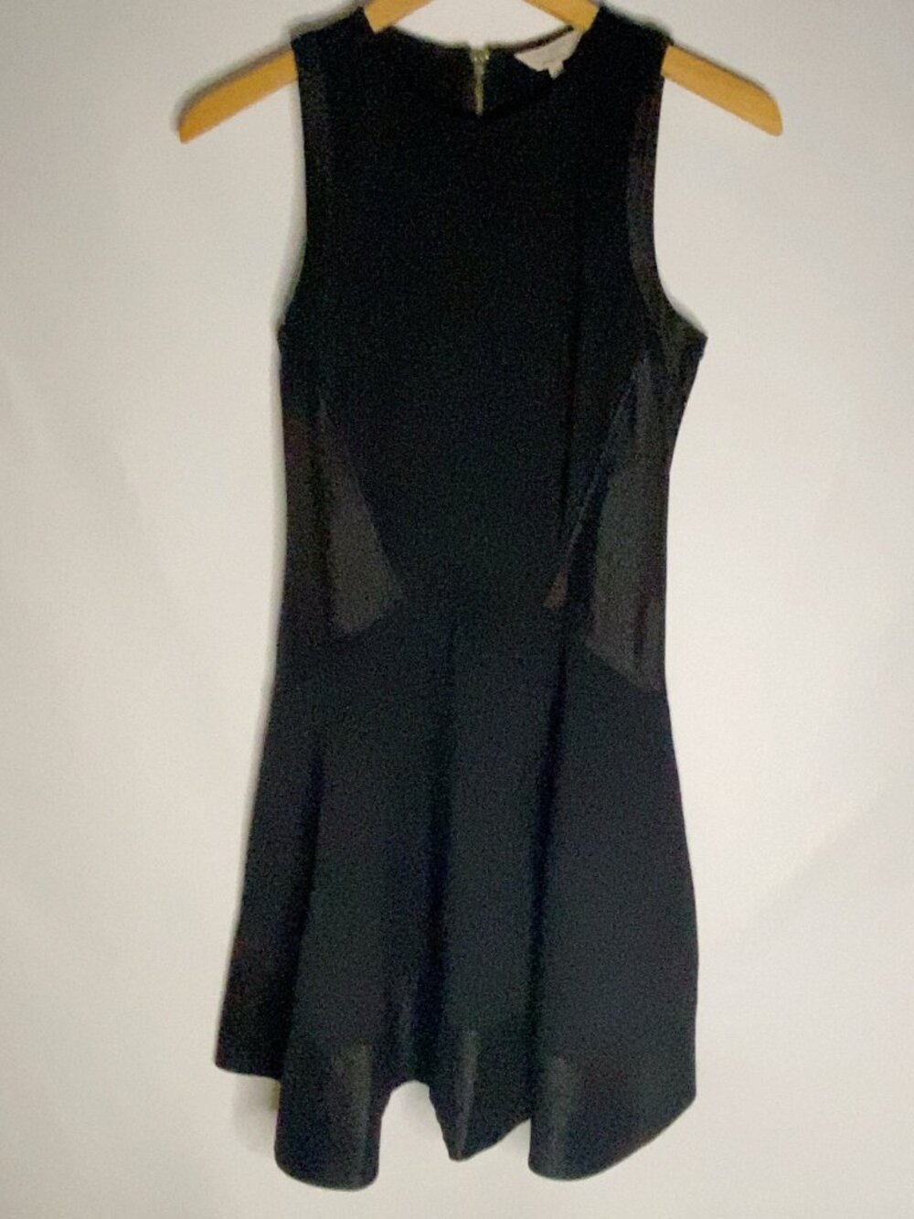 Baker London Women’s Size 3 Black Fit & Flare Dress Gold Zip Metallic